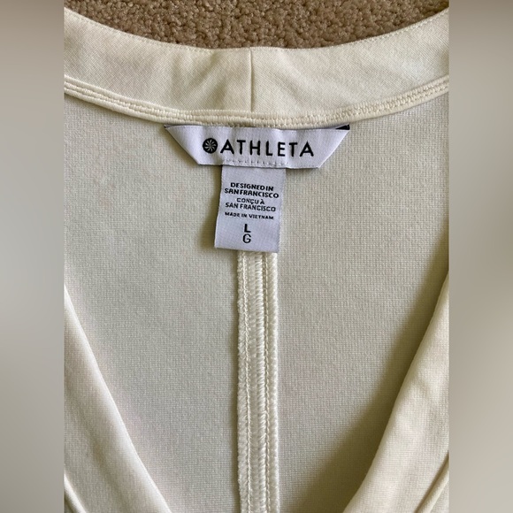 NWOT • ATHLETA Eastbound Half-Zip Sweatshirt, Women’s size L, off-white cream - Picture 8 of 10